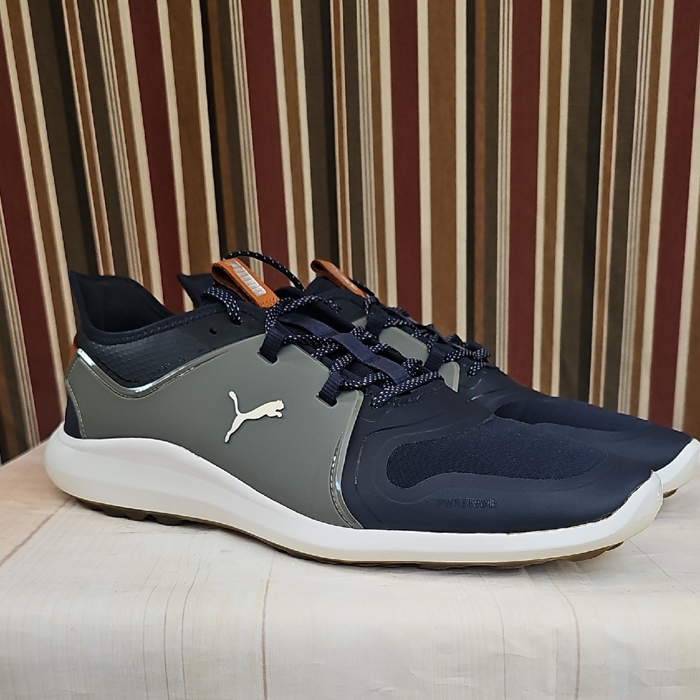 Puma Ignite Golf Black and Olive Athletic Shoes